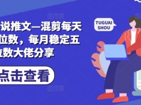 2024小说推文—混剪每天稳定三位数，每月稳定五位数大佬分享-天天学吧