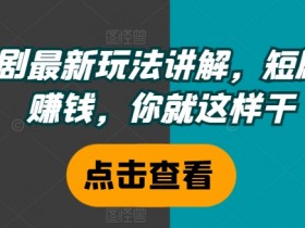 短剧最新玩法讲解，短剧想赚钱，你就这样干-天天学吧