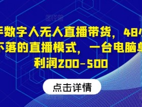 快手数字人无人直播带货，48小时日不落的直播模式，一台电脑单日利润200-500（0827更新）-天天学吧