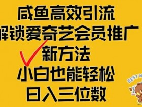 闲鱼高效引流，解锁爱奇艺会员推广新玩法，小白也能轻松日入三位数【揭秘】-天天学吧