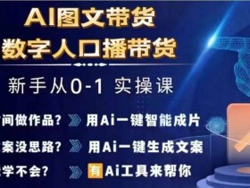 Ai图文带货+数字人口播带货，从0~1实操体系课-天天学吧