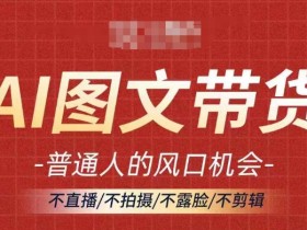 AI图文带货流量新趋势，普通人的风口机会，不直播/不拍摄/不露脸/不剪辑，轻松实现月入过万-天天学吧