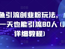 闲鱼引流创业粉玩法，小白一天也能引流80人(附详细教程)-天天学吧