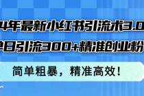 24年最新小红书引流术3.0，单日引流300+精准创业粉，简单粗暴，精准高效！-天天学吧