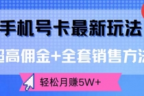 手机号卡最新玩法，超高佣金+全套销售方法，轻松月赚5W+-天天学吧