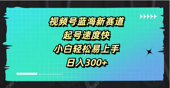 视频号蓝海新赛道，起号速度快，小白轻松易上手，日入3张-天天学吧