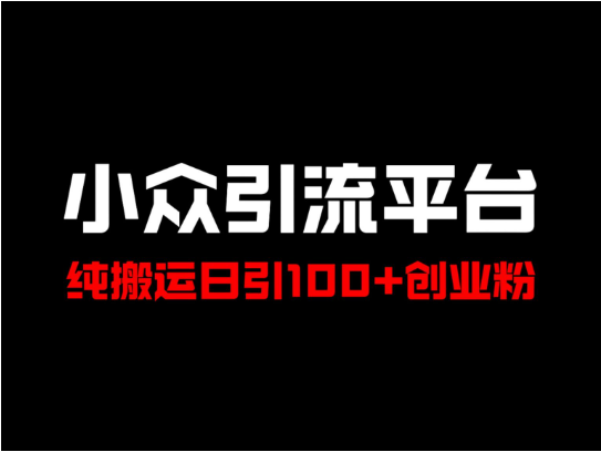 冷门引流平台，纯搬运日引100+高质量年轻创业粉-天天学吧