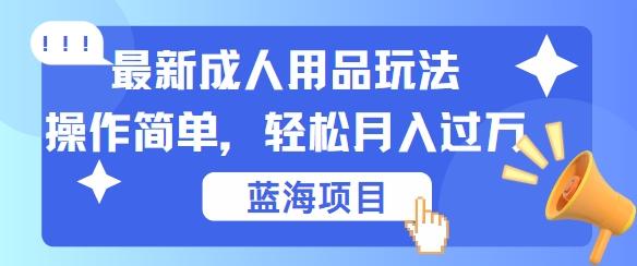 图片[1]-最新成人用品项目玩法，操作简单，动动手，轻松日入几张【揭秘】-天天学吧