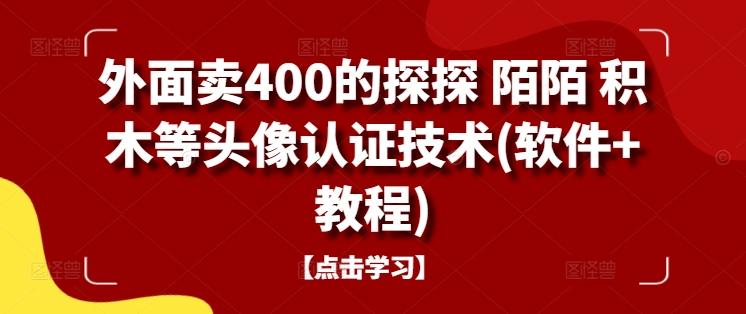 图片[1]-外面卖400的探探 陌陌 积木等头像认证技术(软件+教程)-天天学吧