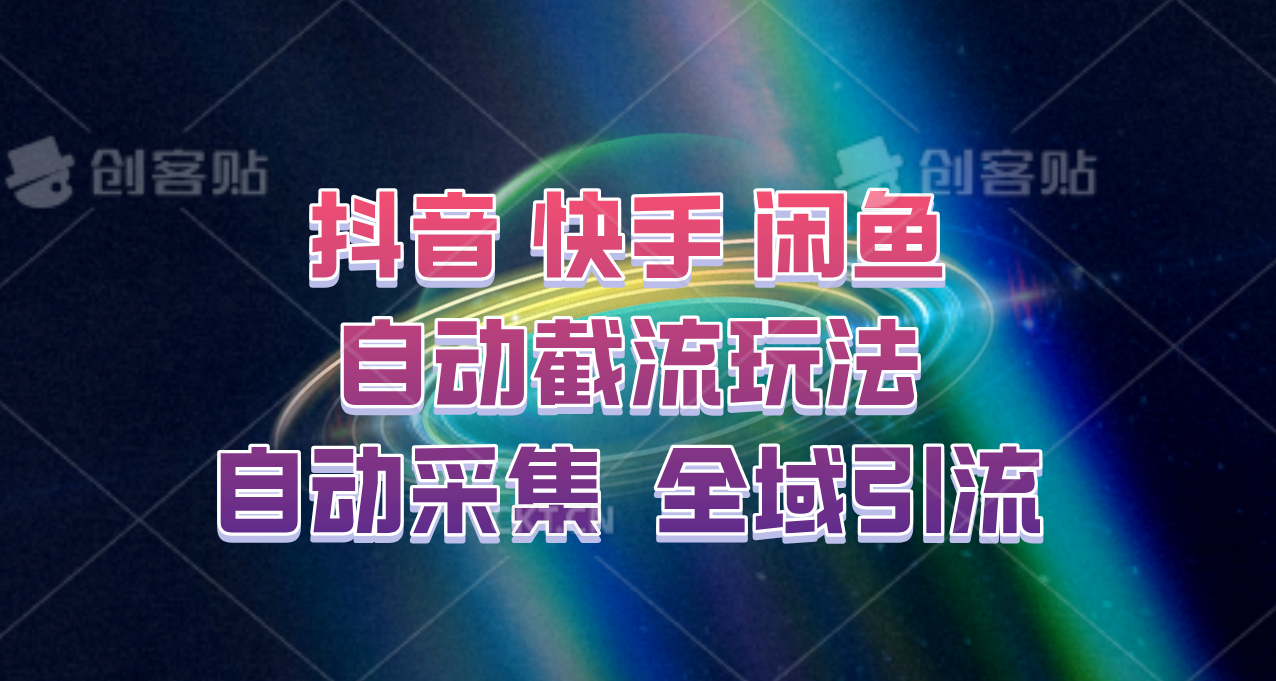 快手、抖音、闲鱼自动截流玩法，利用一个软件自动采集、评论、点赞、私信，全域引流-天天学吧