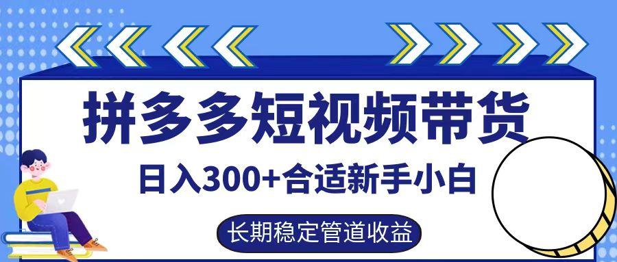 拼多多短视频带货日入300+，实操账户展示看就能学会-天天学吧