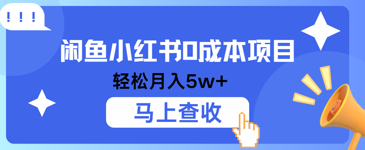 小鱼小红书0成本项目，利润空间非常大，纯手机操作！-天天学吧