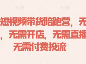 抖音短视频带货陪跑营，无需囤货、无需开店、无需直播,无需付费投流-天天学吧