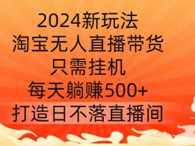 2024新玩法，淘宝无人直播带货，只需挂机，每天躺赚500+ 打造日不落直播间【揭秘】-天天学吧