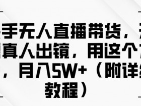 快手无人直播带货，无需真人出镜，用这个方法，月入过万(附详细教程)【揭秘】-天天学吧