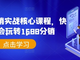 1688分销实战核心课程，快速学会玩转1688分销-天天学吧