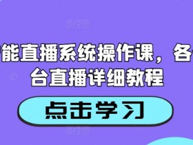 AI智能直播系统操作课，各个平台直播详细教程-天天学吧