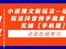 小说推文新玩法—话题类玩法抖音快手批量搬运实操【手机版】-天天学吧