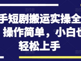 快手短剧搬运实操全流程，操作简单，小白也可轻松上手-天天学吧