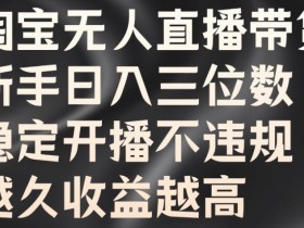 淘宝无人直播带货，新手日入三位数，稳定开播不违规，越久收益越高【揭秘】-天天学吧