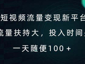 短视频流量变现新平台，流量扶持大，投入时间少，AI一件创作爆款视频，每天领个低保【揭秘】-天天学吧