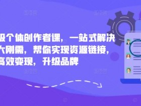 小红书超级个体创作者课，一站式解决小红书三大刚需，帮你实现资源链接，高效变现，升级品牌-天天学吧