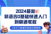 易语言2024最新0基础入门+全流程实战教程，学点网赚必备技术-天天学吧