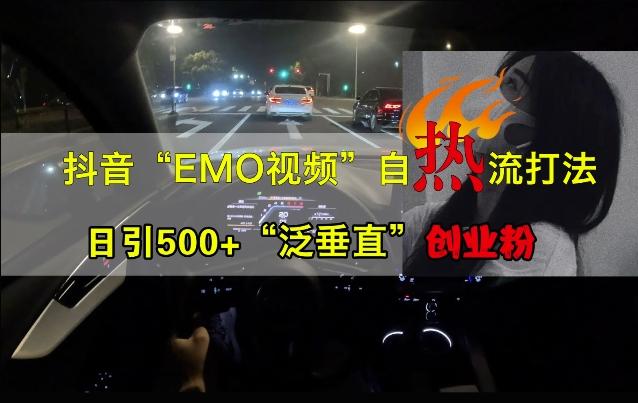 图片[1]-抖音EMO视频自热打法，日引500+“泛垂直”创业粉-天天学吧