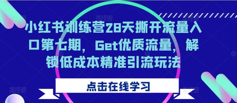 图片[1]-小红书训练营28天撕开流量入口第七期，Get优质流量，解锁低成本精准引流玩法-天天学吧