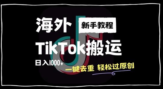 图片[1]-2024最新海外TikTok搬运玩法，一键去重轻松过原创，新手无经验也能日入1k【揭秘】-天天学吧