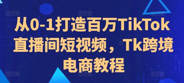 图片[1]-从0-1打造百万TikTok直播间短视频，Tk跨境电商教程-天天学吧