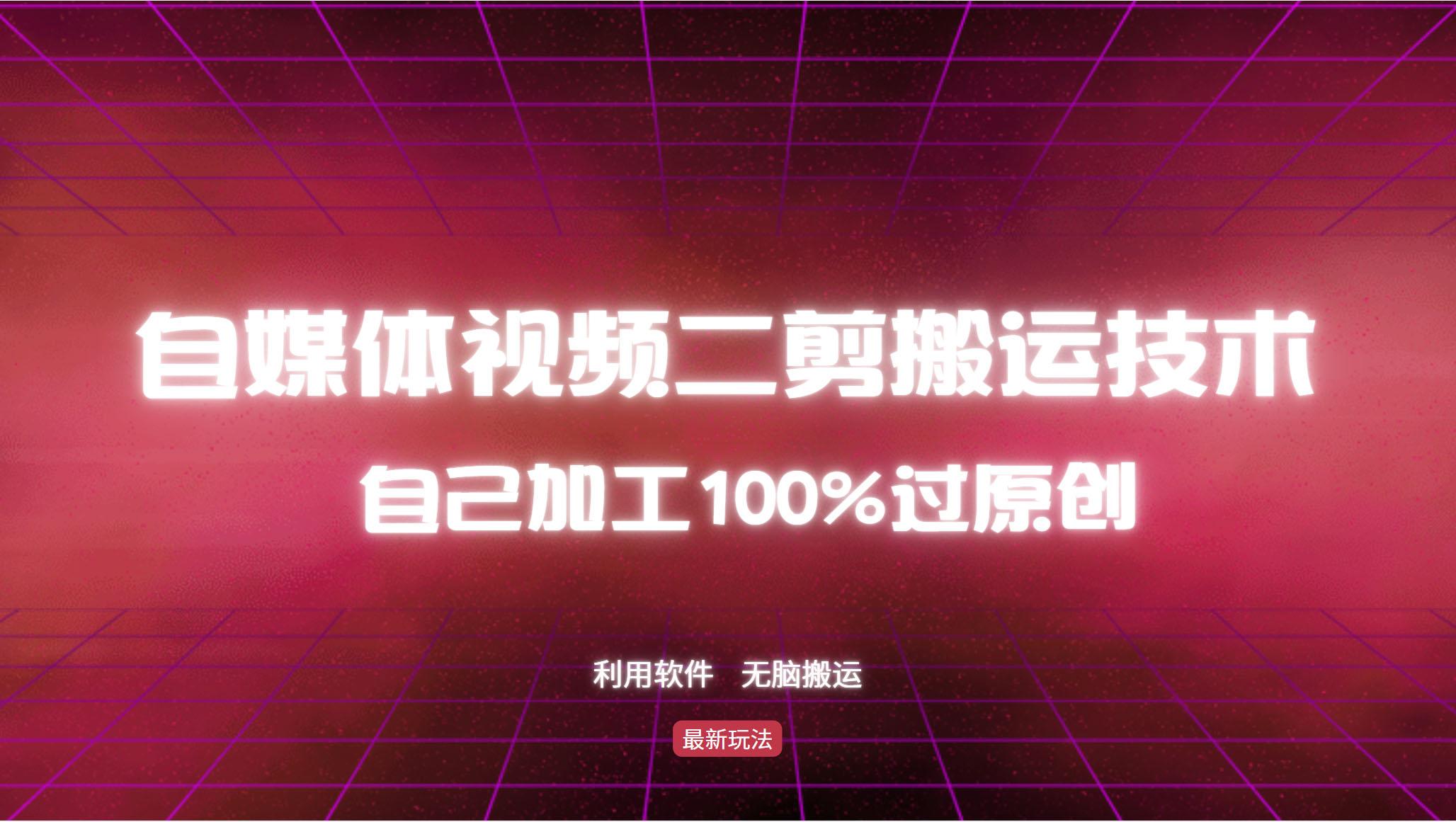 图片[1]-详细教你自媒体视频二剪搬运技术，自己加工100%过原创，无脑搬运-天天学吧