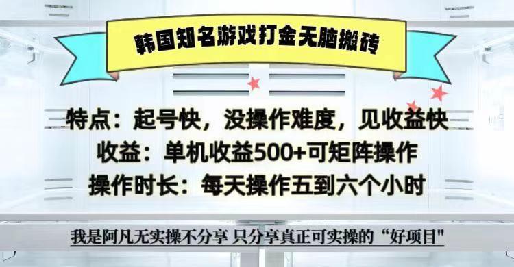 全网首发海外知名游戏打金无脑搬砖单机收益500+  即做！即赚！当天见收益！-天天学吧