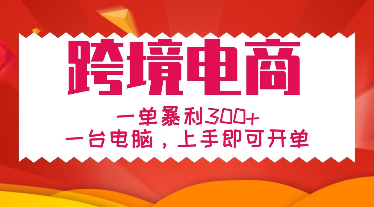 手把手教学跨境电商，一单暴利300+，一台电脑上手即可开单-天天学吧