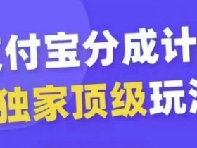 支付宝分成计划独家顶级玩法，从起号到变现，无需剪辑基础，条条爆款，天天上热门-天天学吧