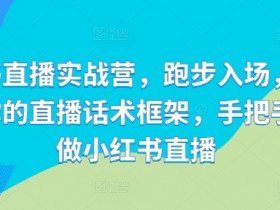 小红书直播实战营，跑步入场，打造专属你的直播话术框架，手把手教你做小红书直播-天天学吧