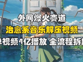 外网爆火赛道，治愈系音乐解压视频，单视频最高4亿播放 ，全流程拆解【揭秘】-天天学吧