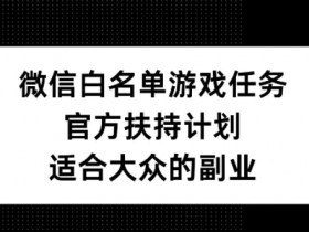 微信白名单游戏任务，官方扶持计划，适合大众的副业【揭秘】-天天学吧