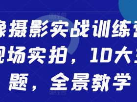 人像摄影实战训练营，现场实拍，10大主题，全景教学-天天学吧