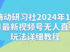 嗨动研习社2024年10月最新视频号无人直播玩法详细教程-天天学吧