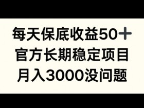 每天收益保底50+，官方长期稳定项目，月入3000没问题【揭秘】-天天学吧