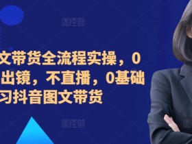 ​​​​​​2024图文带货全流程实操，0粉丝，不出镜，不直播，0基础学习抖音图文带货-天天学吧