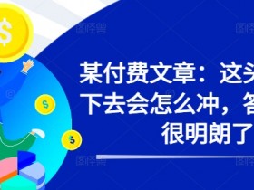 某付费文章：这头猛牛接下去会怎么冲，答案已经很明朗了 !-天天学吧