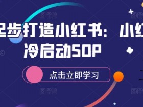 从零起步打造小红书：小红书冷启动SOP-天天学吧