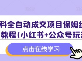 学科全自动成交项目保姆级SOP教程(小红书+公众号玩法)含资料-天天学吧