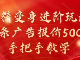 妖精变身进阶玩法，1条广告报价5000，手把手教学【揭秘】-天天学吧