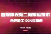 详细教你自媒体视频二剪搬运技术，自己加工100%过原创，无脑搬运-天天学吧