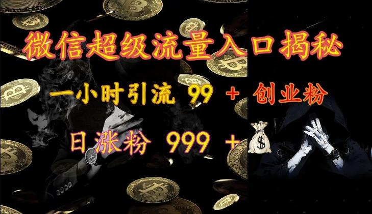 图片[1]-微信超级流量入口揭秘：一小时引流 99 + 创业粉，日涨粉 999 +-天天学吧