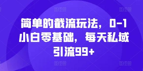 图片[1]-简单的截流玩法，0-1小白零基础，每天私域引流99+【揭秘】-天天学吧