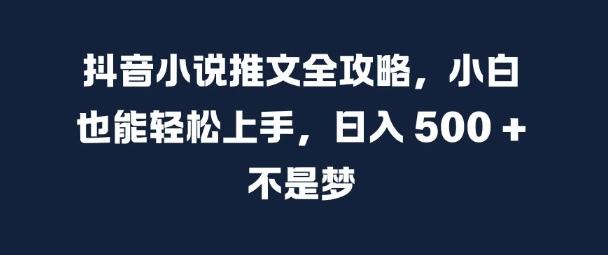 图片[1]-抖音小说推文全攻略，小白也能轻松上手，日入 5张+ 不是梦【揭秘】-天天学吧